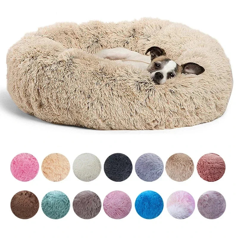 Indulge Your Furry Friend with Our Cozy Plush Round Pet Bed - Perfect for Large Dogs & Cats, Available in 6 Sizes for Ultimate Winter Warmth and Comfort