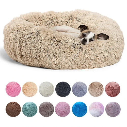 Indulge Your Furry Friend with Our Cozy Plush Round Pet Bed - Perfect for Large Dogs & Cats, Available in 6 Sizes for Ultimate Winter Warmth and Comfort